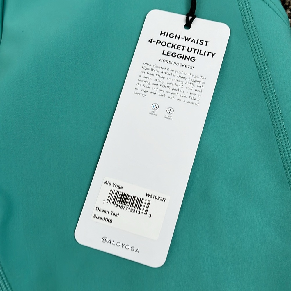 Alo Yoga High Waist Teal Utility Legging, NWT - Picture 7 of 8